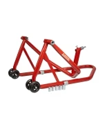 BIKETEC PRO PODNOŚNIK STOJAK MOTOCYKLOWY POD GŁÓWKĘ RAMY + ADAPTERY TYP-L POD TYLNY WAHACZ (TRZPIENIE 11,15,18,20,24 MM) KOLOR CZERWONY