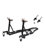 BIKETEC PRO PODNOŚNIK / STOJAK POD MOTOCYKL NA TYŁ (ADAPTERY V I L W ZESTAWIE) NA WÓZKU (MOŻLIWOŚC ŁATWEGO PRZESTAWIENIA MOTOCYKLA)