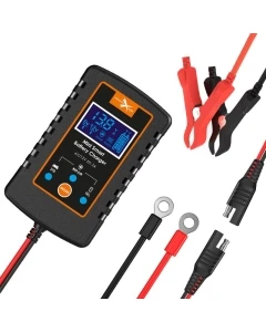 BIKETEC INTELIGENTNA MINI ŁADOWARKA / PROSTOWNIK DO AKUMULATORÓW MOTOCYKLOWYCH, SAMOCHODOWYCH, SKUTEROWYCH I QUAD Z AKCESORIAMI 6V/12V VVRLA, AGM, VLA, SLA, EFB, WET, GEL, LEAD-ACID (EL)