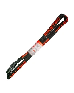 BIKETEC ŁAŃCUCH CP 1,5M, OCZKO 8MM, ZAMEK SZYFROWY 5 CYFROWY, CZARNA OTULINA