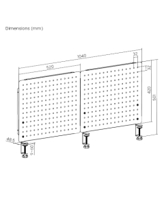 BIKETEC ORGANIZER NA BIURKO WARSZTATOWE ZESTAW 1040x62x575mm MONTAŻ NA ZACISK STAL MALOWANA PROSZKOWO KOLOR CZARNY