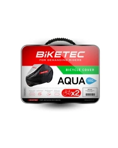 BIKETEC POKROWIEC WODOODPORNY AQUATEC NA DWA ROWERY KOLOR CZARNY/SZARY ROZMIAR UNIWERSALNY