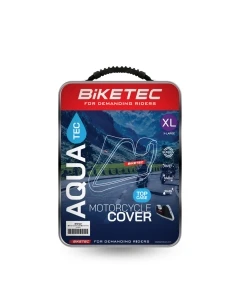 BIKETEC POKROWIEC WODOODPORNY AQUATEC NA MOTOCYKL Z MIEJSCEM NA KUFER CENTRALNY KOLOR CZARNY/SZARY ROZMIAR S