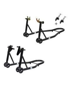 BIKETEC PRO ZESTAW PODNOŚNIKÓW / STOJAKÓW MOTOCYKLOWYCH (PRZÓD/TYŁ) TYP-V / TYP-L KOLOR CZARNY