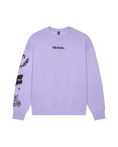 BLUZA FOX HELLO FUTURE OVERSIZED CREW LILAC S