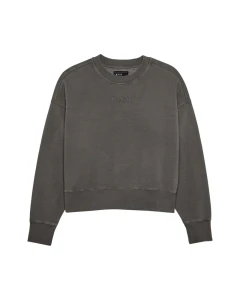 BLUZA FOX LADY WORDMARK OVERSIZED FLEECE CREW PEWTER XS