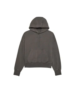 BLUZA Z KAPTUREM DAMSKA FOX WORDMARK OVERSIZED PEWTER L