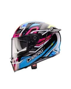 CABERG 2026 KASK INTEGRALNY Z BLENDĄ MODEL AVALON X BRAMA KOLOR CZARNY/NIEBIESKI/ŻÓŁTY FLUO/FUKSJA (INTENSYWNY ODCIEŃ RÓŻOWEGO) ROZMIAR S
