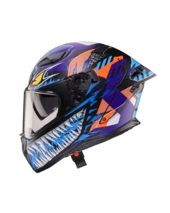 CABERG 2026 KASK INTEGRALNY Z BLENDĄ MODEL DRIFT EVO II NOBO KOLOR CZARNY MAT/CZERWONY FLUO/NIEBIESKI ROZMIAR M