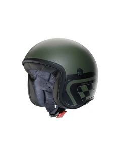 CABERG KASK OTWARTY JET MODEL FREERIDE X DAYTONA KOLOR ZIELONY MAT/CZARNY/SREBRNY ROZMIAR XS (WIZJER Z ZESTAWIE)