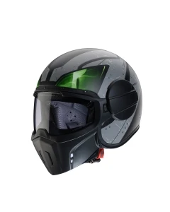 CABERG KASK OTWARTY JET MODEL GHOST X VYRUS KOLOR CZARNY MAT/SZARY/ZIELONY FLUO ROZMIAR XS