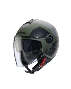 CABERG KASK OTWARTY JET Z BLENDĄ MODEL RIVIERA V4X ALPHA KOLOR ZIELONY/CZARNY/SZARY MAT ROZMIAR XS
