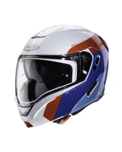 CABERG WYPRZEDAŻ KASK SZCZĘKOWY FLIP-UP MODEL HORUS SCOUT KOLOR BIAŁY/CZERWONY/NIEBIESKI ROZMIAR S (PINLOCK W ZESTAWIE)
