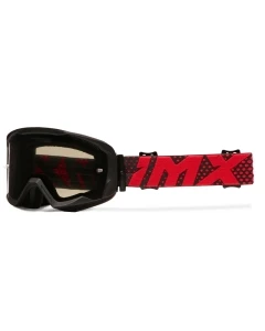 GOGLE IMX ENDURANCE FLIP BLACK MATT/ RED- SZYBA DARK SMOKE + CLEAR (2 SZYBY W ZESTAWIE)