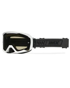 GOGLE IMX ENDURANCE RACE WHITE GLOSS/BLACK - SZYBA DARK SMOKE + CLEAR (2 SZYBY W ZESTAWIE)