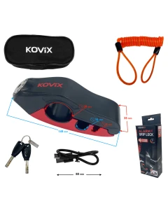 Grip lock z alarmem KOVIX KDS/C-009 czerwony