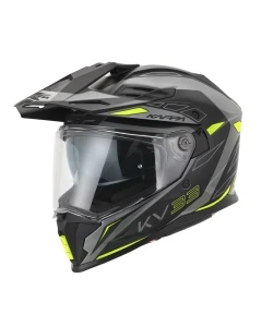 KAPPA 2024/12 KASK KV33 GRAPHIC WIZZARD ENDURO DUAL OFF ROAD Z SZYBĄ I BLENDĄ KOLOR CZARNY SZARY ŻÓŁTY FLUO MATT ROZMIAR 56 / S (HOMOLOGACJA ECE 22R06)