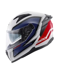 KAPPA 2024/12 KASK KV52 KRONOS INTEGRALNY Z BLENDĄ KOLOR BIAŁY CZERWONY NIEBIESKI CARBON LOOK ROZMIAR 60 / L (HOMOLOGACJA ECE 22R06)