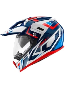 KAPPA KASK KV30 EVO GRAYER DUAL OFF ROAD Z SZYBĄ I BLENDĄ KOLOR BIAŁY/NIEBIESKI/CZERWONY ROZM. S/56 ( HOMOLOGACJA ECE 22R06 )