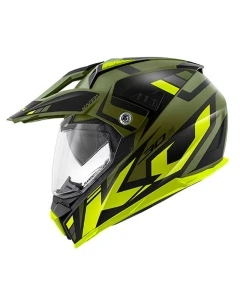 KAPPA KASK KV30 EVO GRAYER DUAL OFF ROAD Z SZYBĄ I BLENDĄ KOLOR ZIELONY (KHAKI) MAT/CZARNY/ZÓŁTY ROZM. S/56 ( HOMOLOGACJA ECE 22R06 )