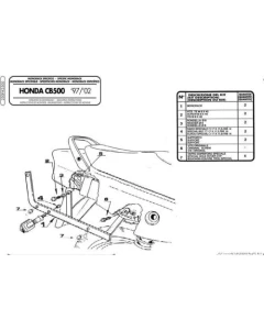 KAPPA STELAŻ KUFRA CENTRALNEGO HONDA CB 500 (97-05), CB 500S (00-05) ( BEZ PŁYTY )