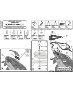 KAPPA STELAŻ KUFRA CENTRALNEGO HONDA CBF 1000/ST (10-14) ( Z PŁYTĄ MONOLOCK )