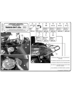 KAPPA STELAŻ KUFRA CENTRALNEGO YAMAHA BWS 50 (05-15), MBK Booster 50 (05-14) ( BEZ PŁYTY )