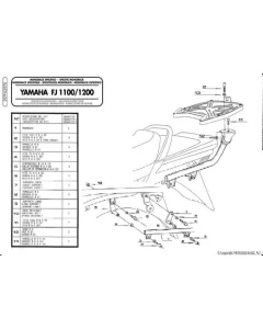 KAPPA STELAŻ KUFRA CENTRALNEGO YAMAHA FJ 1100 ( BEZ PŁYTY )