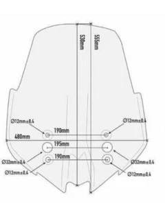 KAPPA SZYBA KAWASAKI VERSYS 1000 (17-18) 53 X 48 CM PRZEZROCZYSTA