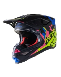 KASK ALPINESTARS SUPERTECH S-M8 ECHO BLACK/BLUE YELLOW PINK FL M