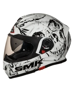 Kask Integralny SMK TWISTER SKULL GL120 kolor biały/czarny, rozmiar XS Unisex