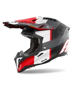 KASK MOTOCYKLOWY AIROH AVIATOR 3 MONARCH GREY RED MATT L