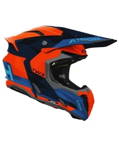 KASK MOTOCYKLOWY AIROH TWIST 3 FANCY BLUE ORANGE GLOSS S