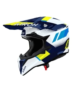 KASK MOTOCYKLOWY AIROH WRAAAP VISION YELLOW BLUE GLOSS L