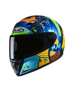 KASK MOTOCYKLOWY JUNIOR HJC Y10 MIKA BLUE YELLOW YM