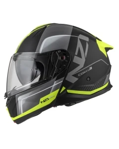 KASK MOTOCYKLOWY NZI COMBI 3 DUO ORBE BLACK ANTRACITE YELLOW MATT L