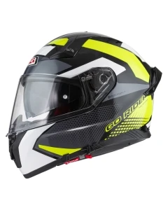 KASK MOTOCYKLOWY NZI GO RIDER STREAM DUO QUADRI BLACK GREY YELLOW XXL