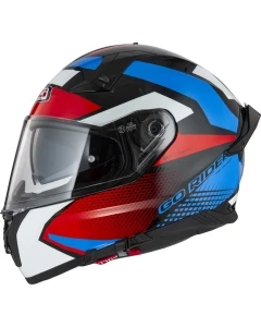 KASK MOTOCYKLOWY NZI GO RIDER STREAM DUO QUADRI BLACK RED BLUE XL