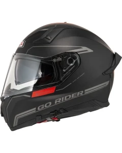 KASK MOTOCYKLOWY NZI GO RIDER STREAM DUO SOLID NOUVEAU BLACK RED MATT XXL