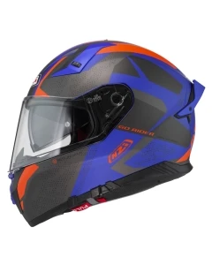 KASK MOTOCYKLOWY NZI GO RIDER STREAM DUO TRIDENT BLUE ANTRACITE ORANGE MATT L