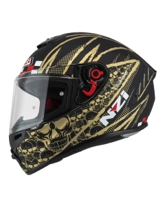 KASK MOTOCYKLOWY NZI TRENDY STREAM FLAG BLACK GOLD MATT S