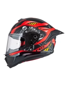 KASK MOTOCYKLOWY NZI WAKE STREAM BOOSTER CYBER BLACK RED MATT XL