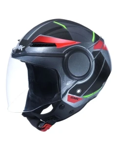 Kask Otwarty SMK STREEM KOMPLEX kolor czarny/czerwony/szary, rozmiar M Unisex