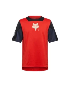 KOSZULKA ROWEROWA FOX JUNIOR DEFEND ELEVATED FLUO RED YXL