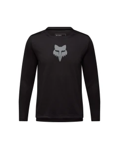 KOSZULKA ROWEROWA Z DŁUGIM RĘKAWEM FOX JUNIOR RANGER HEAD BLACK YM
