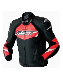 KURTKA MOTOCYKLOWA SKÓRZANA RST TRACTECH EVO D3O BLACK FLUO RED M