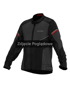 KURTKA MOTOCYKLOWA TEKSTYLNA BROGER GRID BLACK DARK GREY RED M