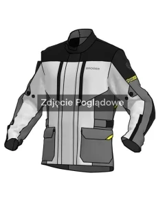 KURTKA MOTOCYKLOWA TEKSTYLNA BROGER OVERLAND BLACK GREY FLUO YELLOW 3XL