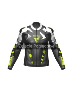 KURTKA SKÓRZANA REBELHORN INFERNO BLACK/WHITE/FLUO YELLOW 54