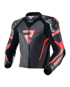 KURTKA SKÓRZANA REBELHORN REBEL BLACK/FLO RED 50